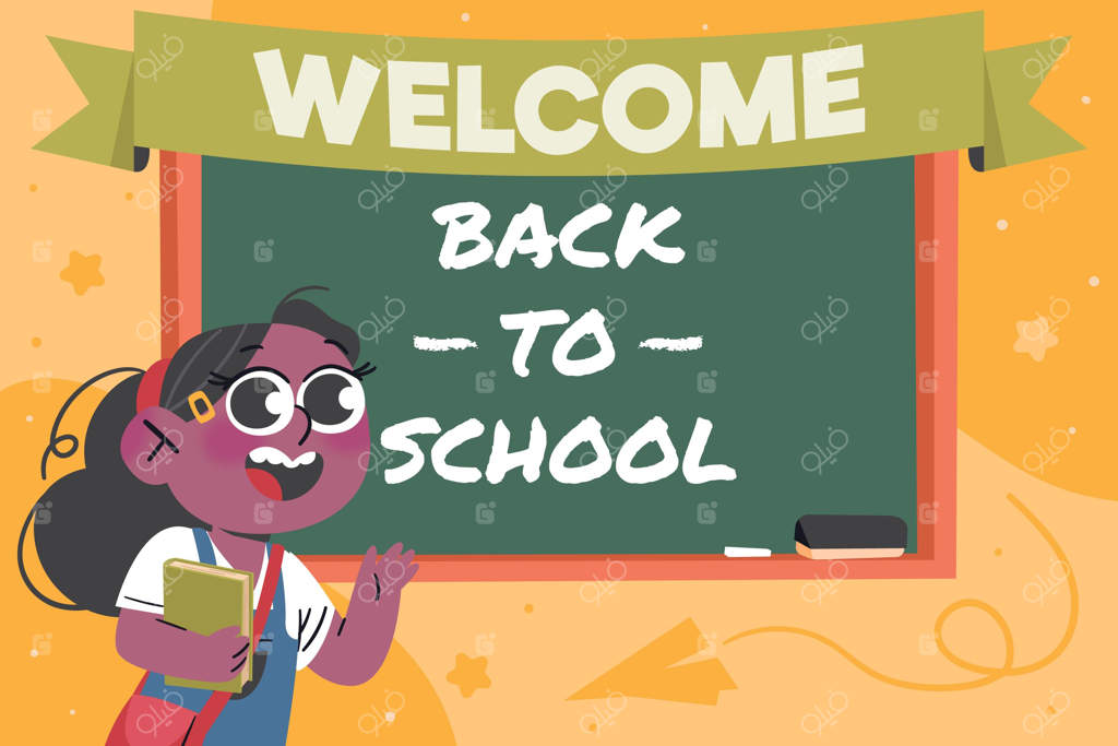 پس‌زمینه بازگشت به مدرسه با طراحی دستی