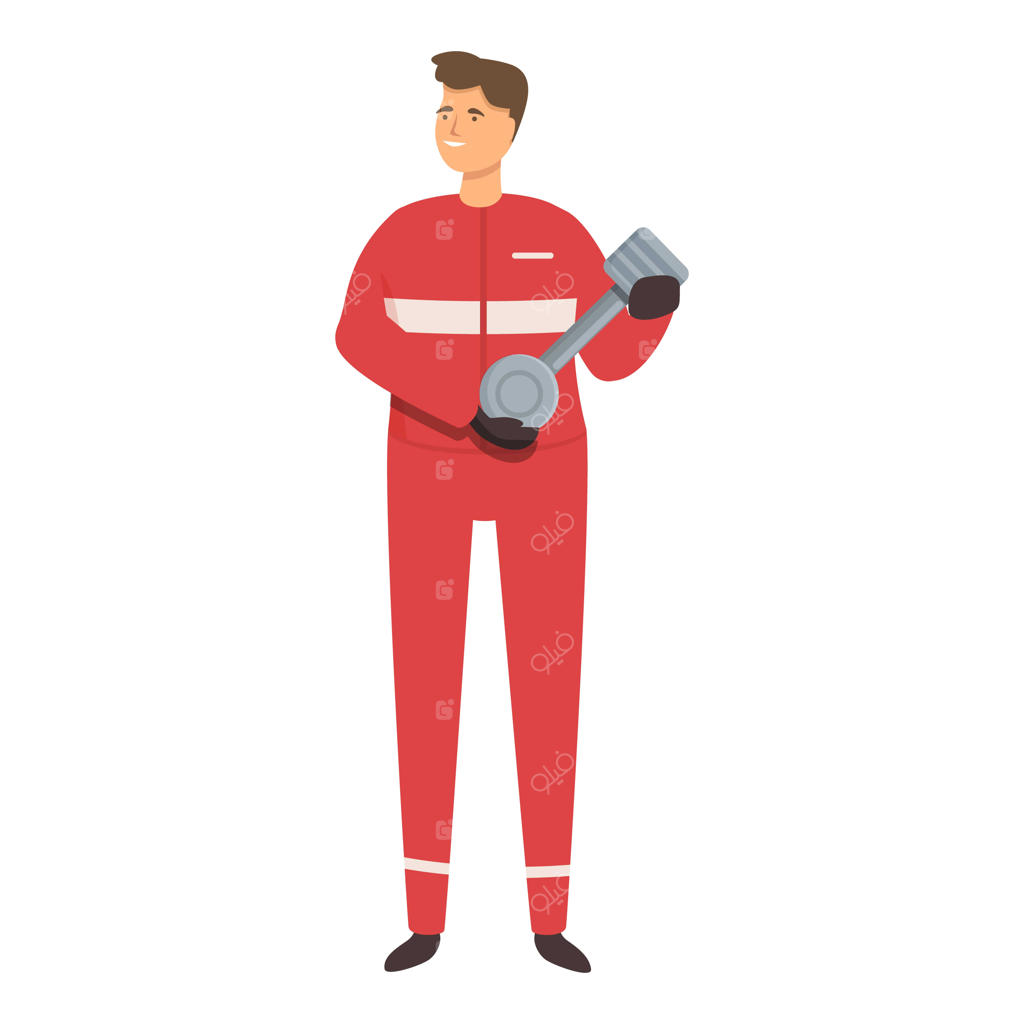 آیکون وکتور کارتونی پیت‌ استاپ و راننده تیم مسابقه