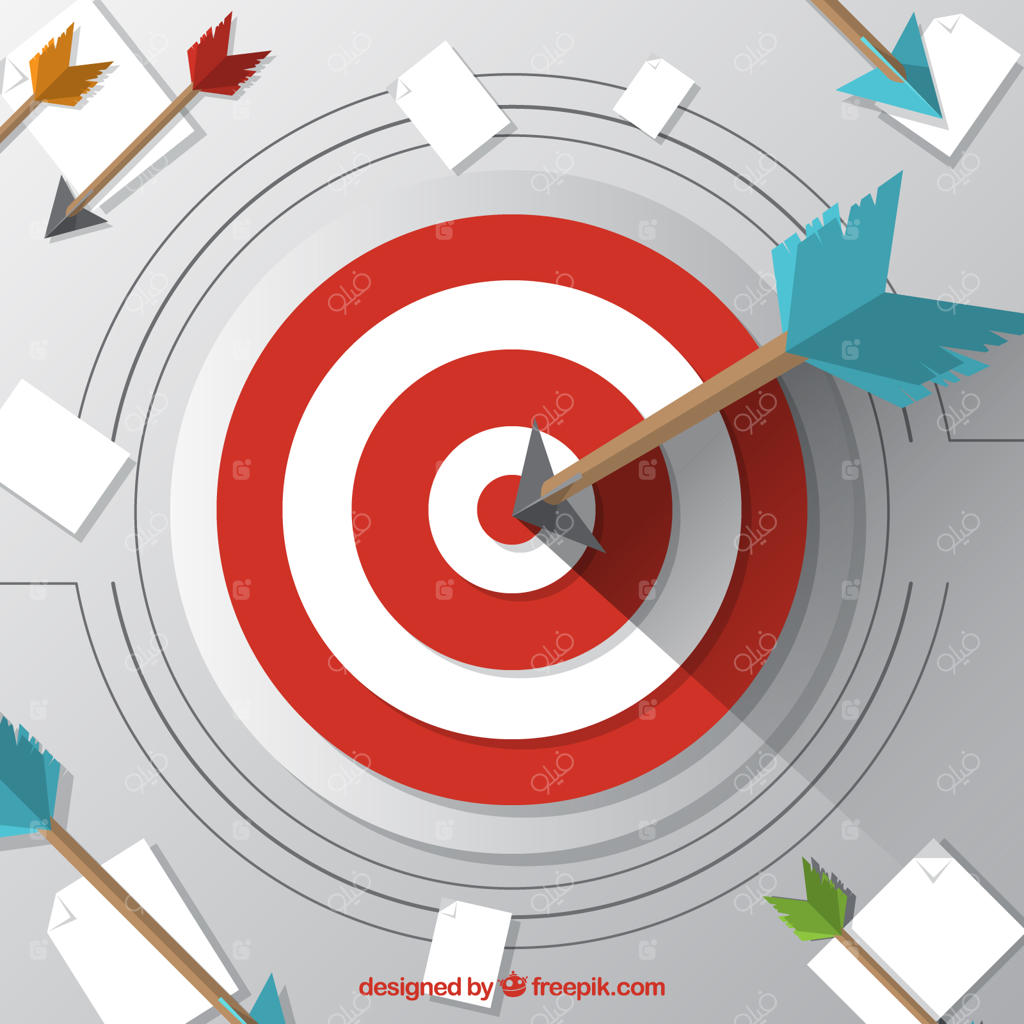 طراحی پس‌زمینه با فلش‌هایی به سمت هدف