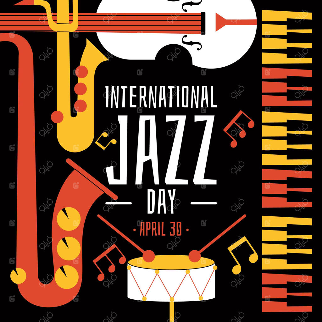 تصویرسازی تخت برای روز جهانی جاز