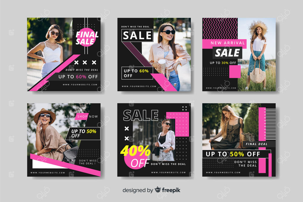 مجموعه پست‌های اینستاگرام فروش ویژه مد و فشن جذاب