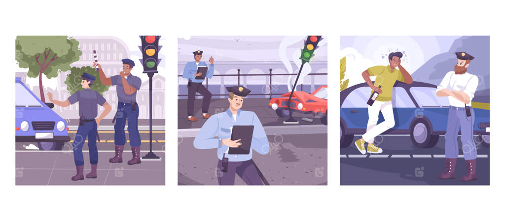 صحنه‌های میدان پلیس راهنمایی با کنترل ترافیک تنظیم شد.