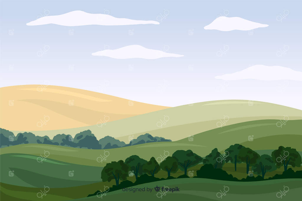 منظره‌ای صاف و طبیعی با درختان