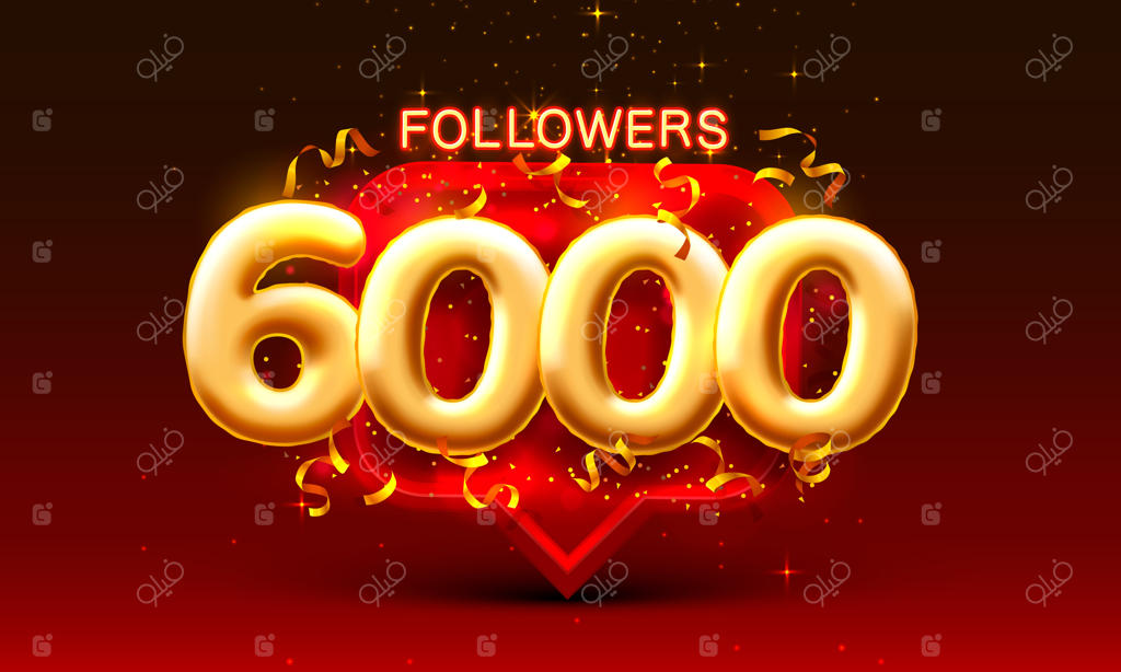 تشکر از دنبال‌کنندگان! بنر جشن گروه اجتماعی آنلاین مبارک باد.