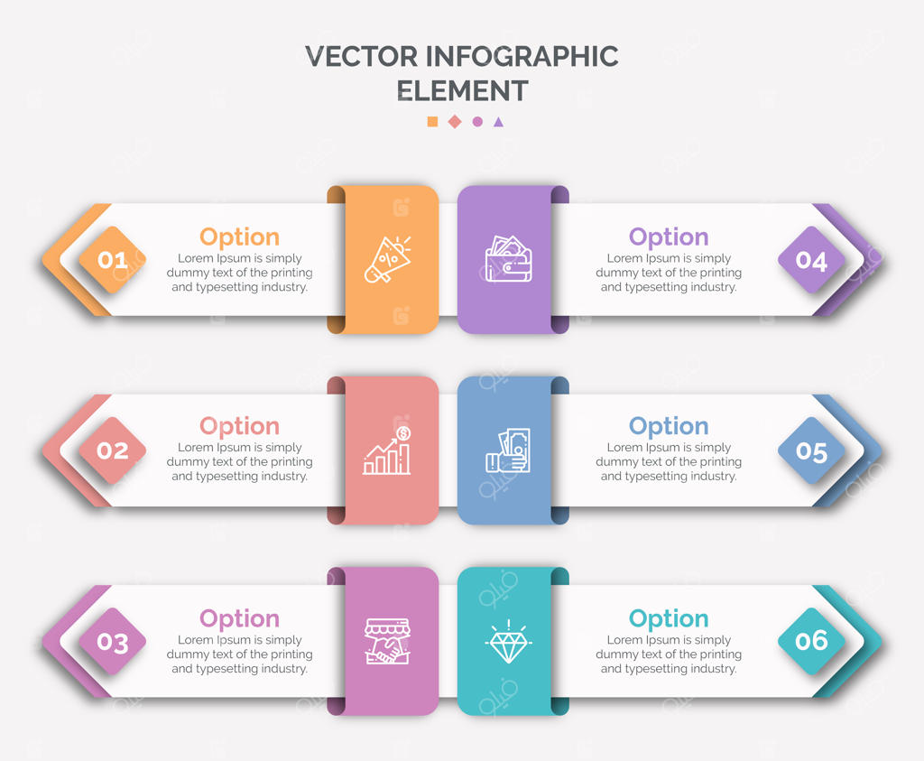 قالب اینفوگرافیک با آیکون و شماره