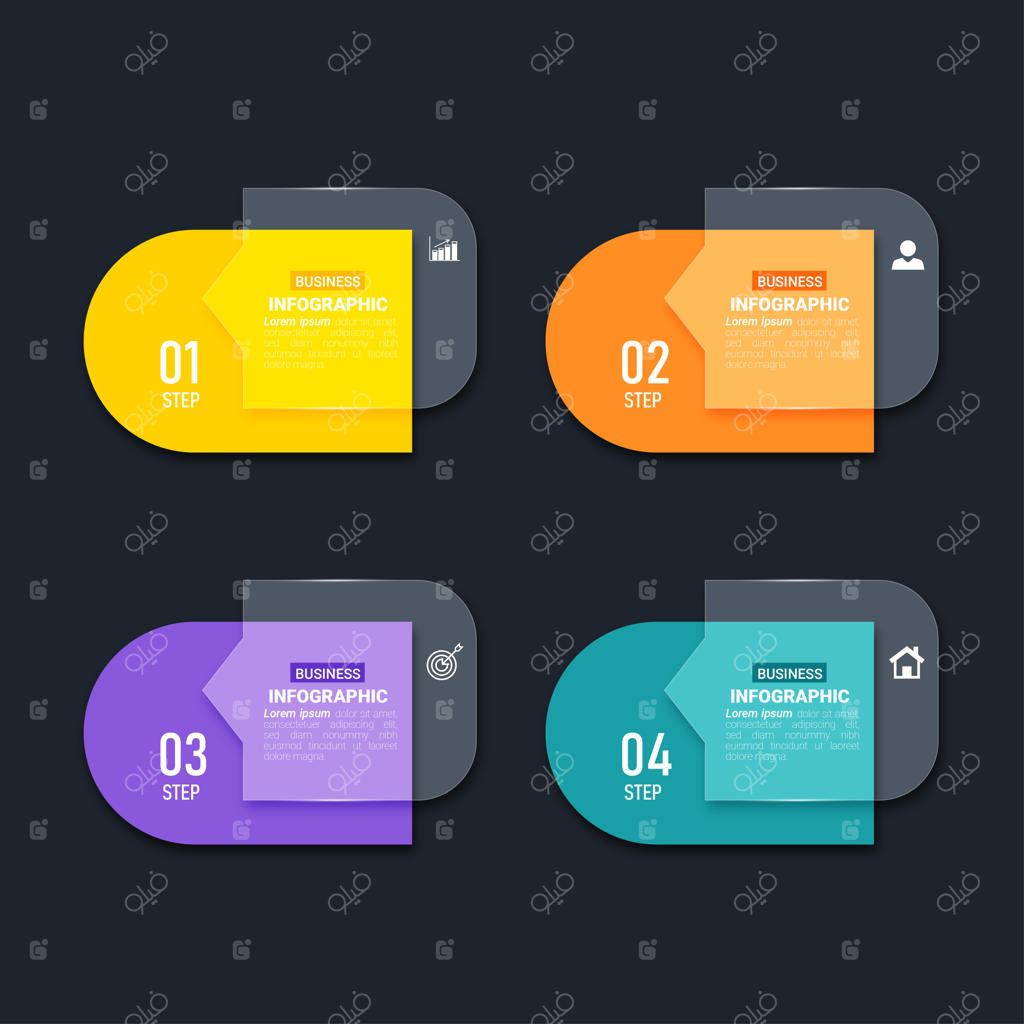 قالب عناصر گرافیکی رنگارنگ