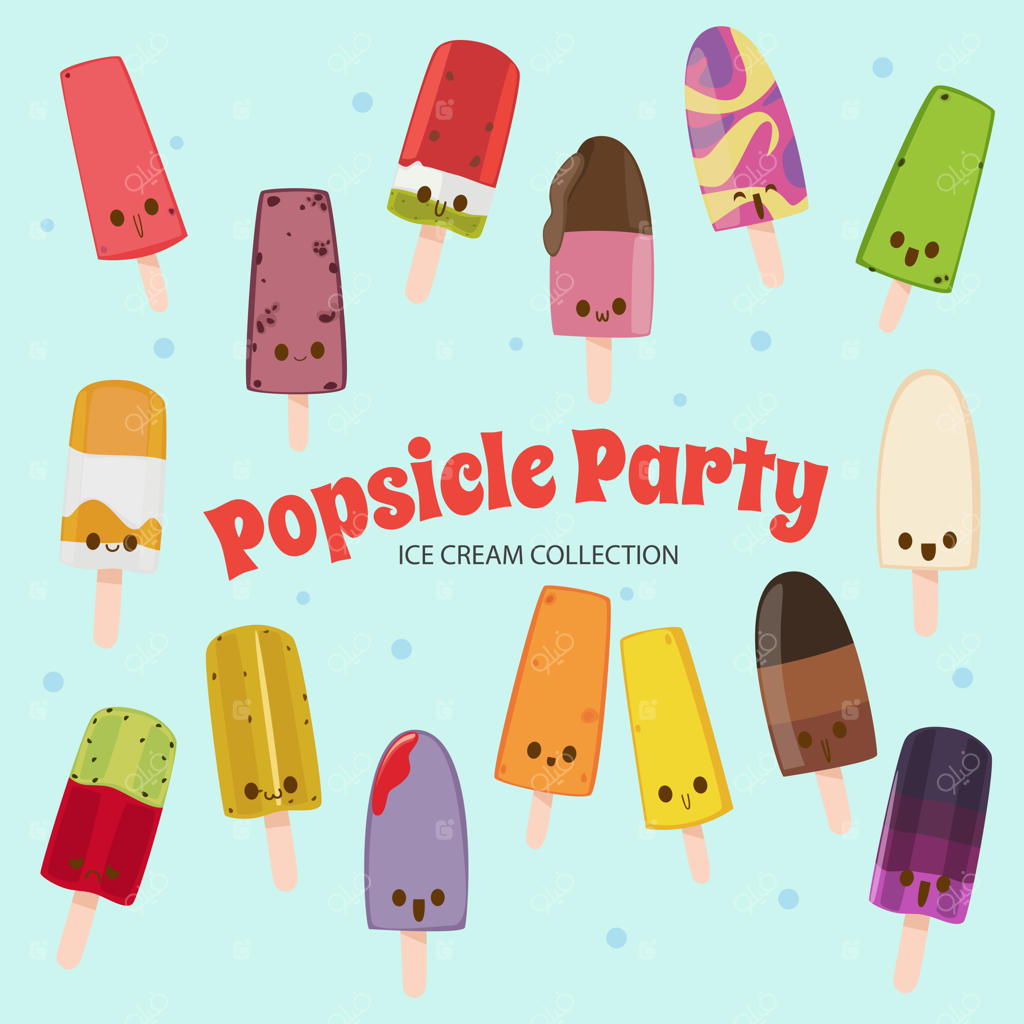 مجموعه‌ای از اشیاء غذایی رنگین کمانی و بانمک سالی