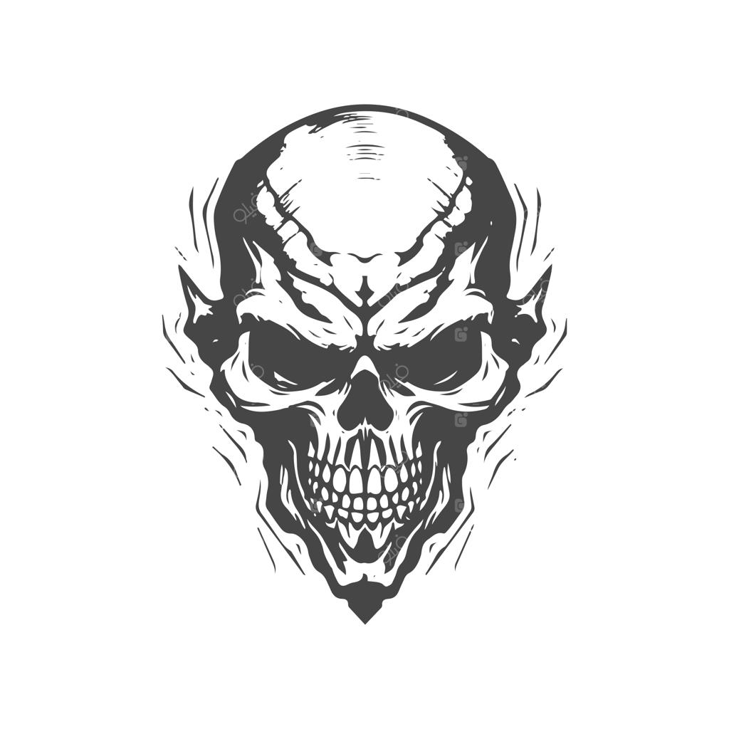 لوگوی هنری طرح تتو جمجمه