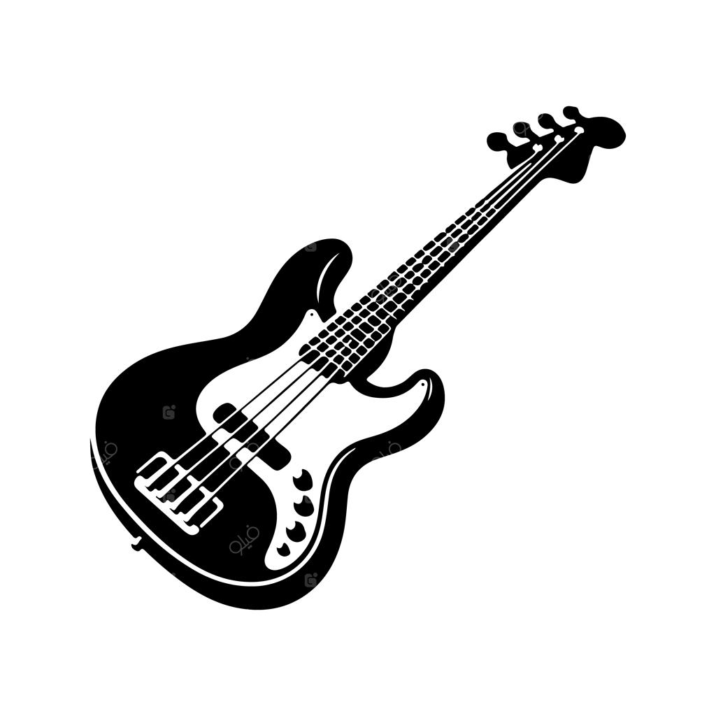 تصویرسازی وکتور سیلوئت گیتار باس