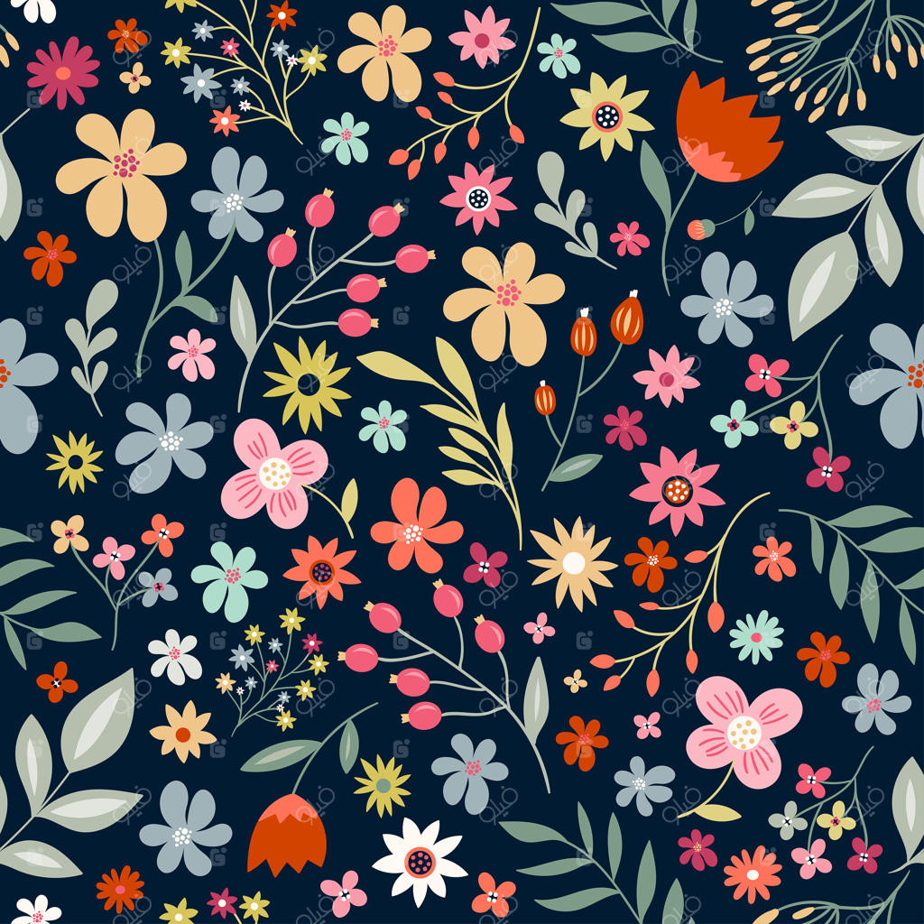 الگوی بدون درز گل‌دار