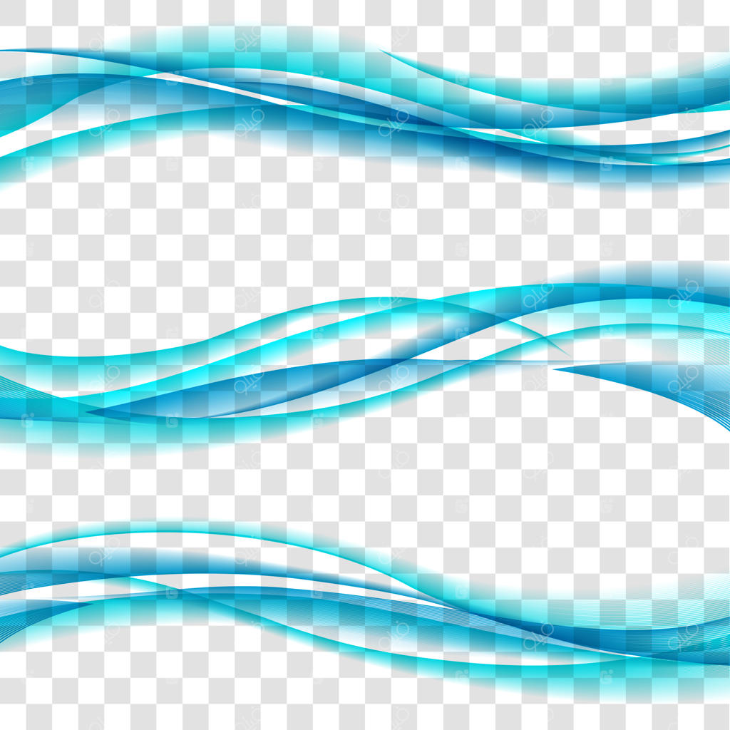 مجموعه موج های رنگی و نرم. حرکت دود آبی در جریان منحنی