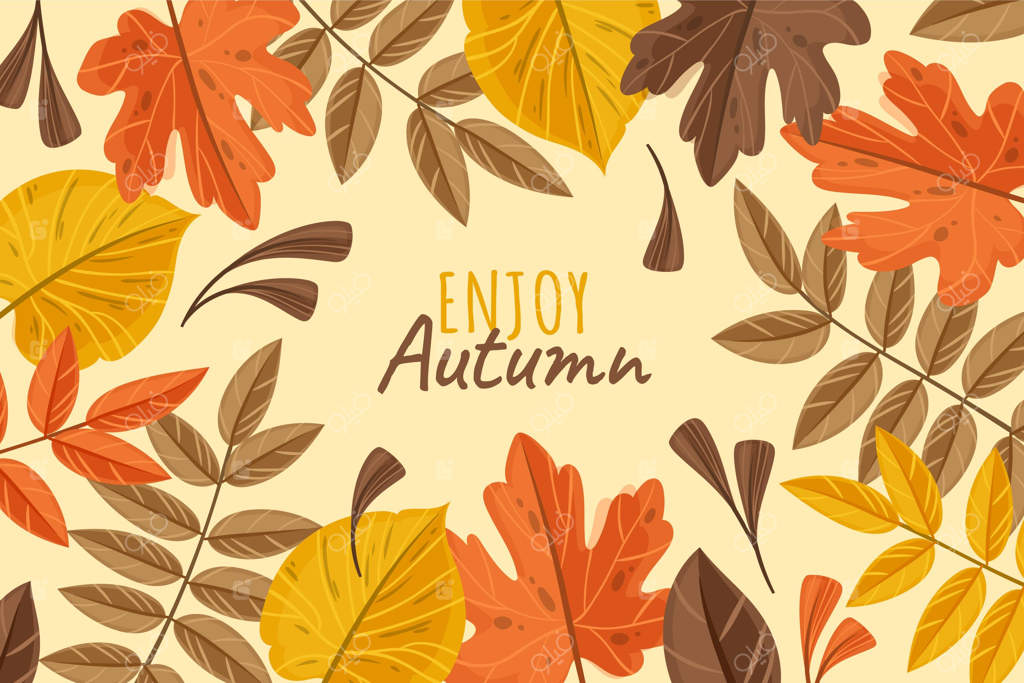 پس‌زمینه پاییزی نقاشی شده با دست