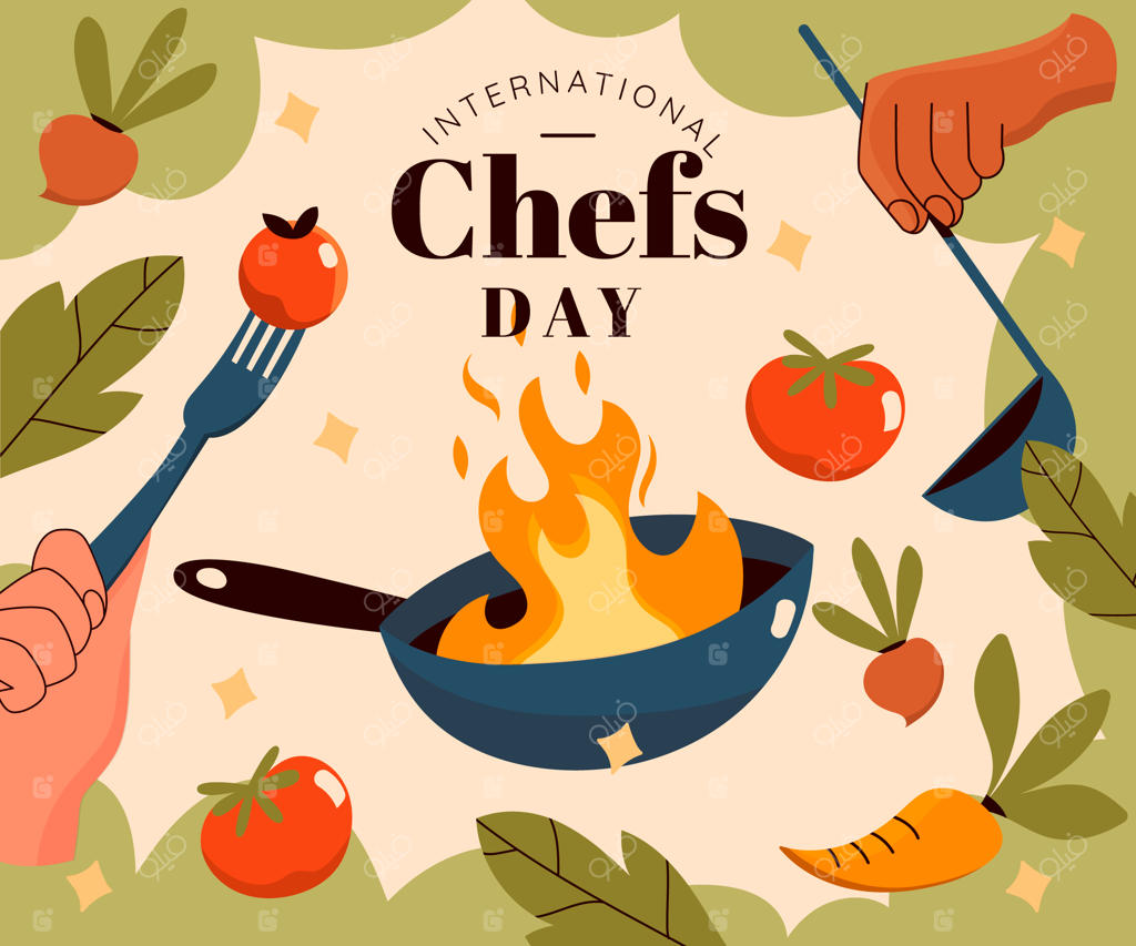 تصویرسازی طراحی تخت برای روز جهانی سرآشپزها