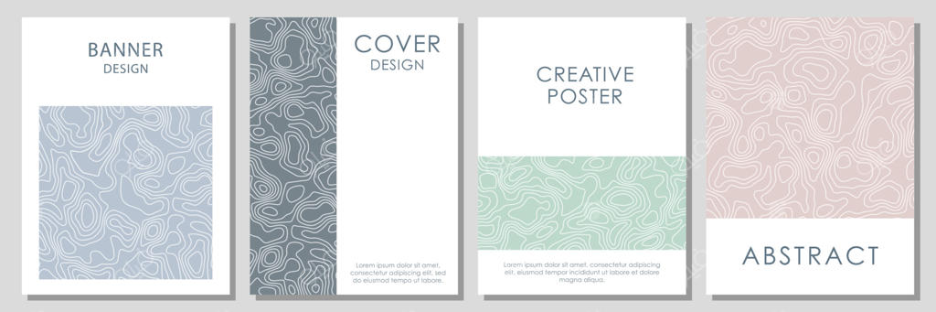 کانتورهای توپوگرافی انتزاعی: الگوی وکتوری برای کارت‌های ویزیت