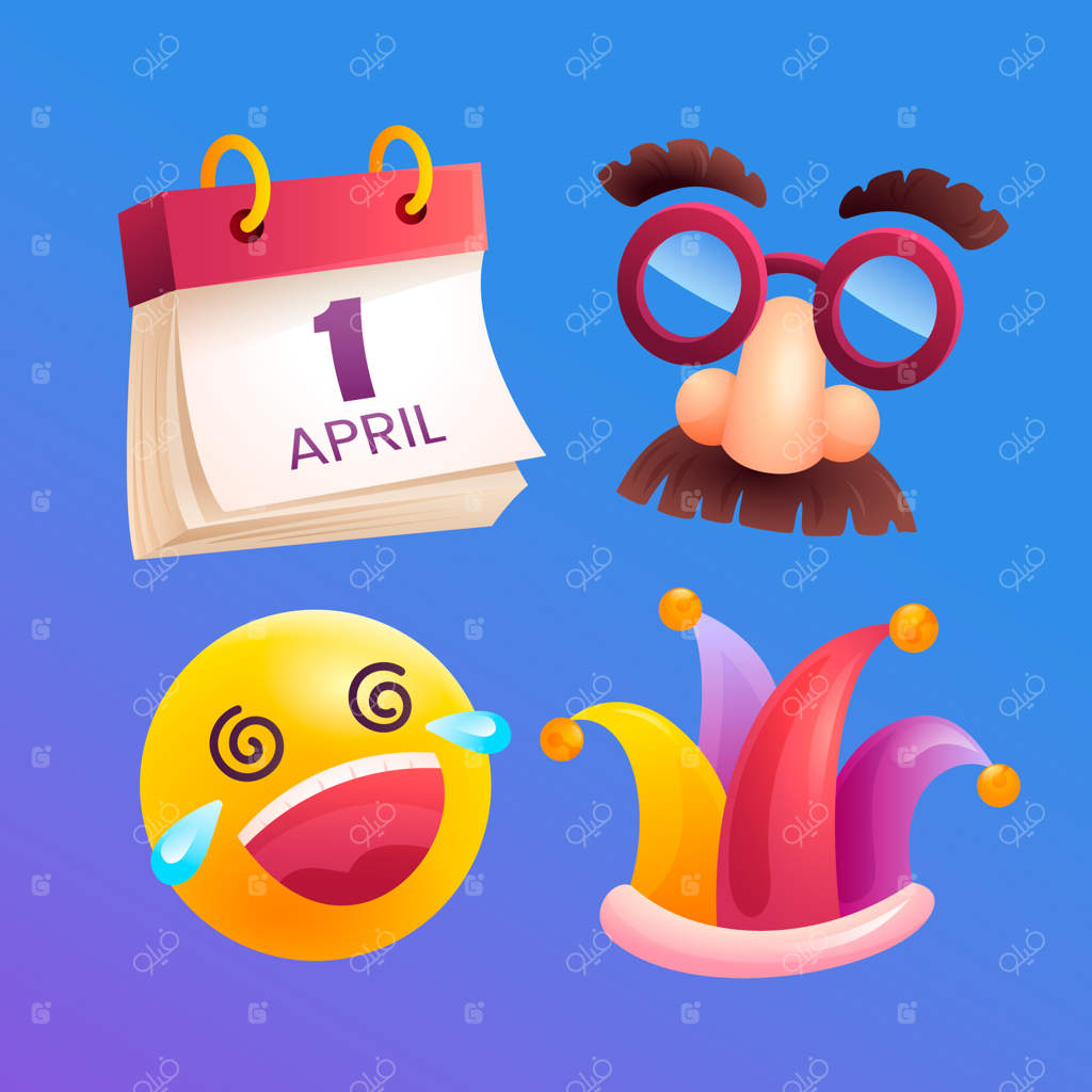 مجموعه عناصر طراحی گرادیان برای روز اول آوریل (دروغ آوریل)