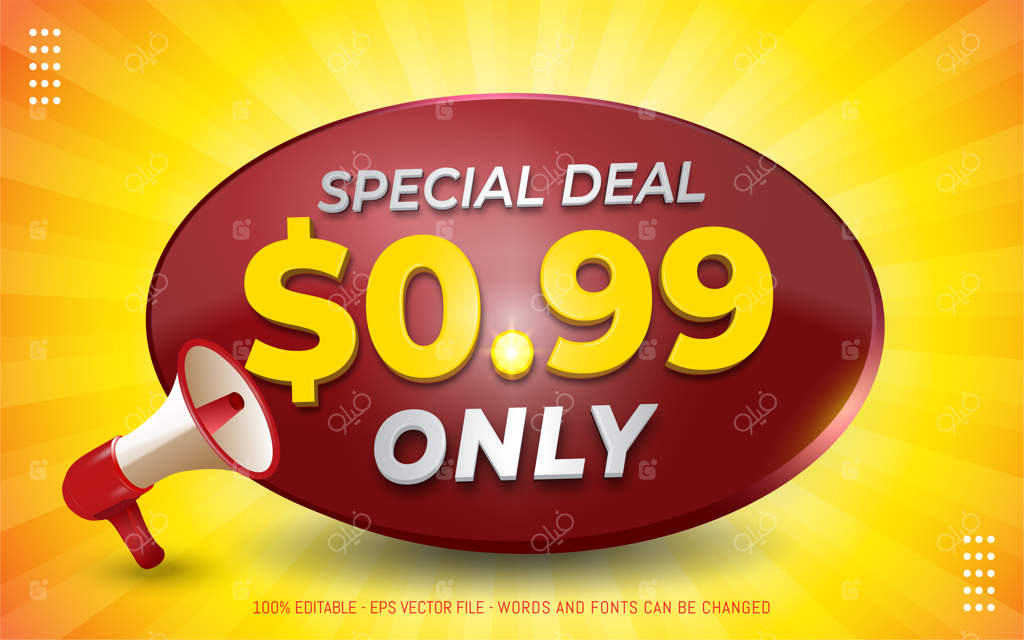 تأثیر متن قابل ویرایش با سبک ویژه تخفیف