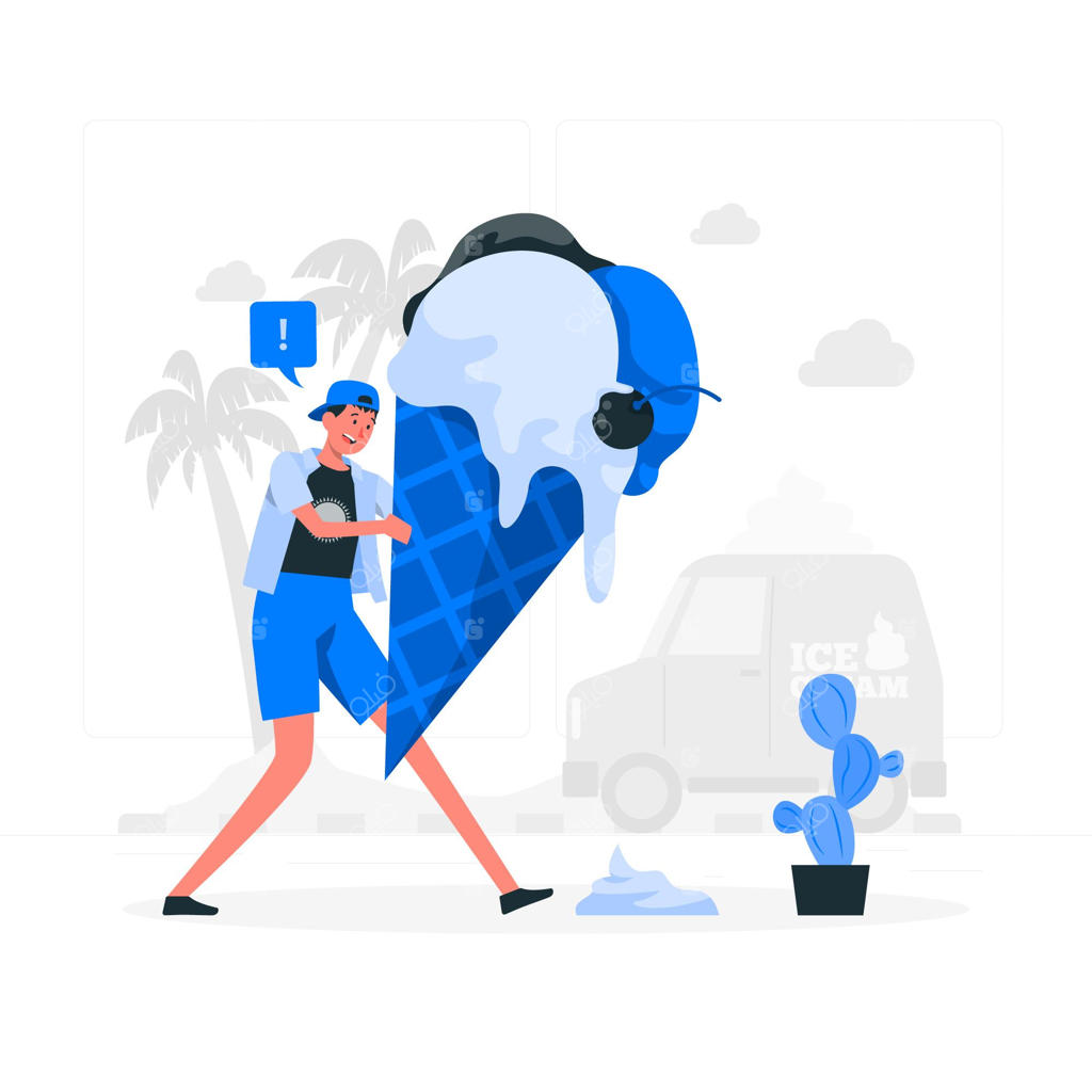 تصویرسازی مفهومی بستنی آب‌شده