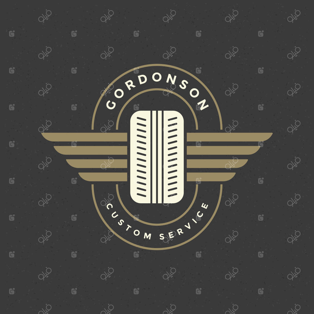 الگوی طراحی لوگوی چرخ خودرو به سبک وینتیج