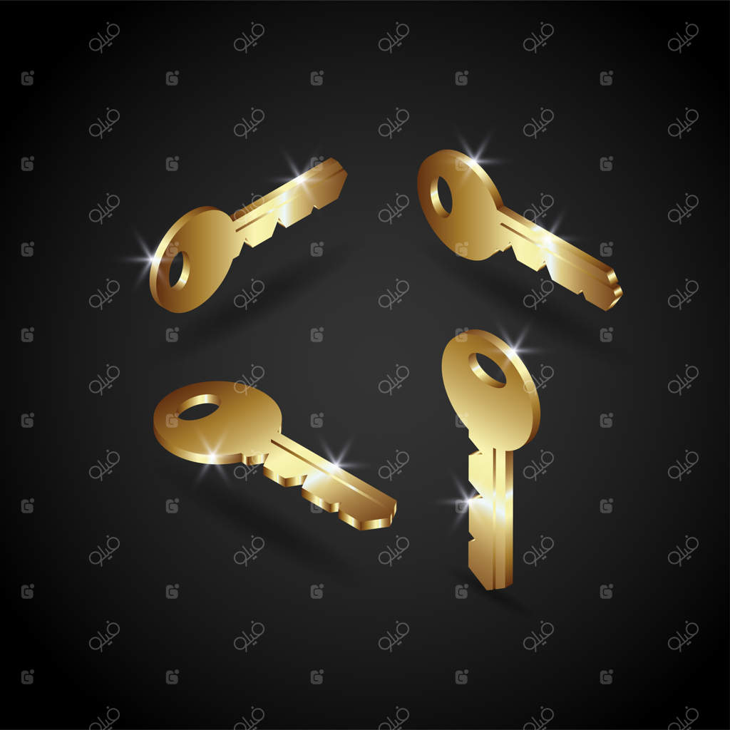 تصویر برداری کلید طلایی لوکس