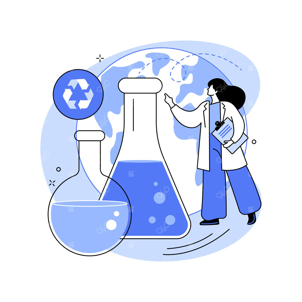 بازیافت شیمیایی: مفهوم انتزاعی وکتور تصویر