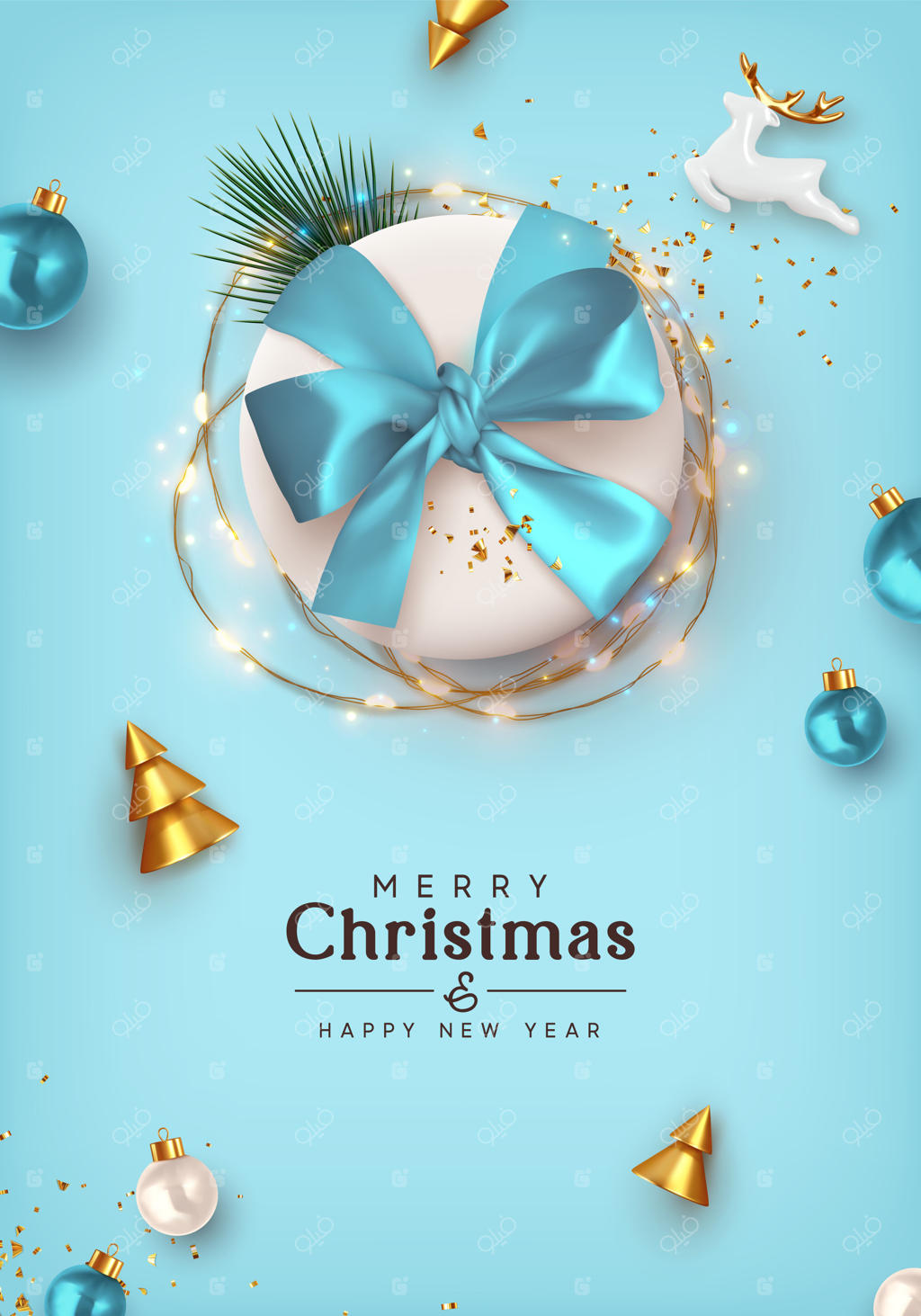 کریسمس مبارک و سال نو پر از شادی. طراحی پس‌زمینه با جعبه‌های هدیه واقعی، اشیاء تزیینی جشن. نمای بالا. پوستر کریسمس، بنر تعطیلات، بروشور شیک و کارت تبریک