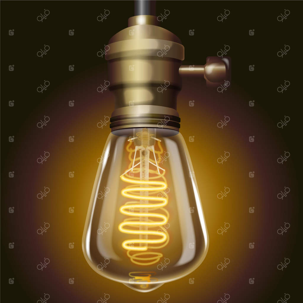 لامپ روشن به سبک واقع‌گرایانه