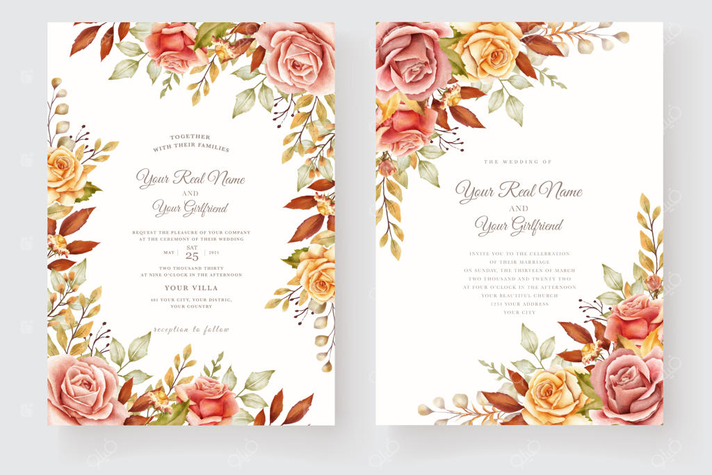 طراحی زیبا با حلقه گلی و قاب گل‌دار