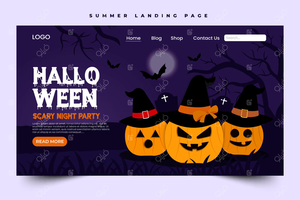 قالب طراحی گرافیکی مخصوص هالووین - ساده و شیک و قابل تنظیم