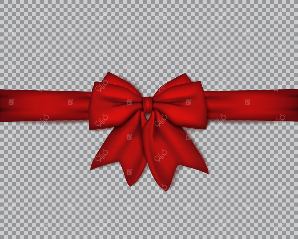 پاپیون قرمز با روبان