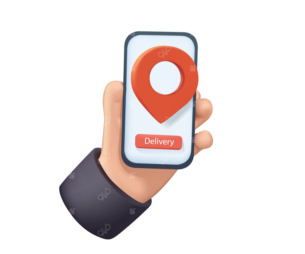 مفهوم سرویس تحویل آنلاین و ارسال بسته با تلفن همراه