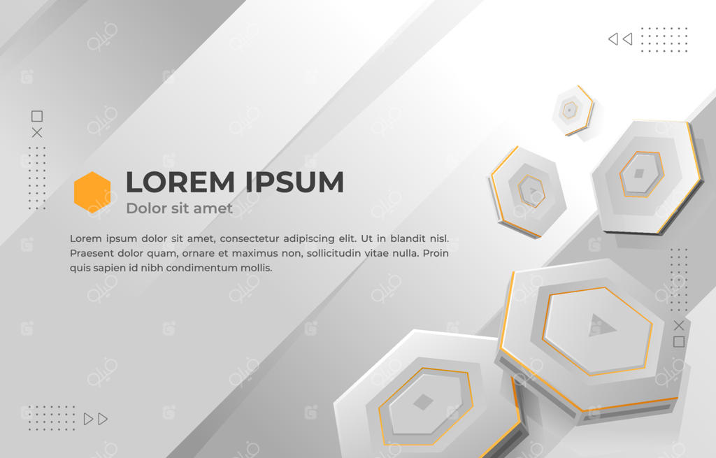 زمینه سفید شش‌ضلعی سه‌بعدی