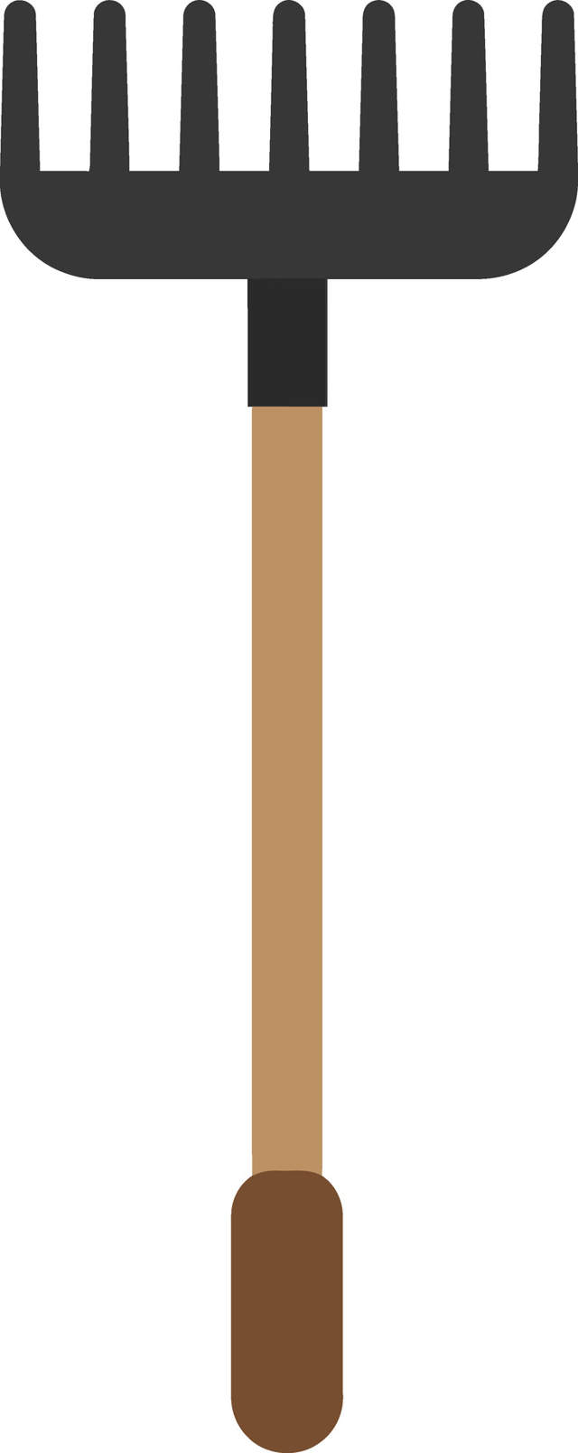 ابزار شن کش باغبانی با دسته چوبی برای طراحی فضای سبز و آماده‌سازی خاک - تصویر متحرک