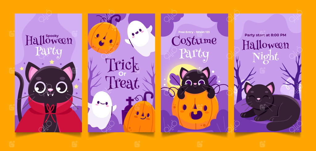 مجموعه استوری‌های فلت اینستاگرام برای فصل هالووین