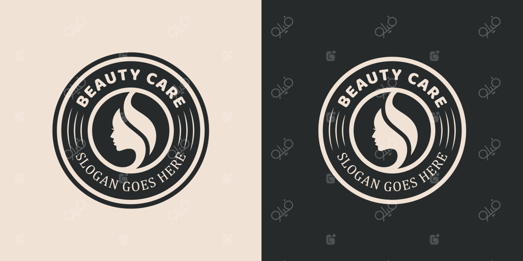 لوگوی زیبایی نوستالژیک: خدمات مراقبت از چهره، مو و دست برای سالن زیبایی