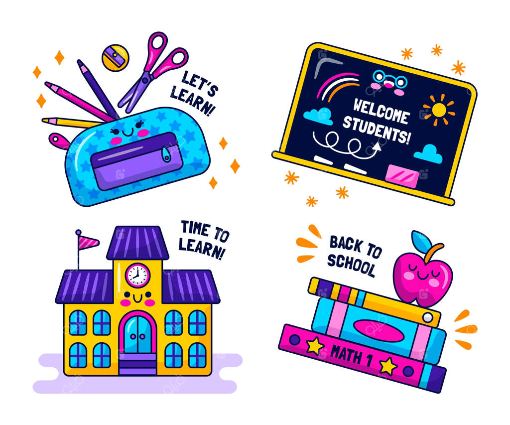 مجموعه استیکرهای کیوای برای بازگشت به مدرسه