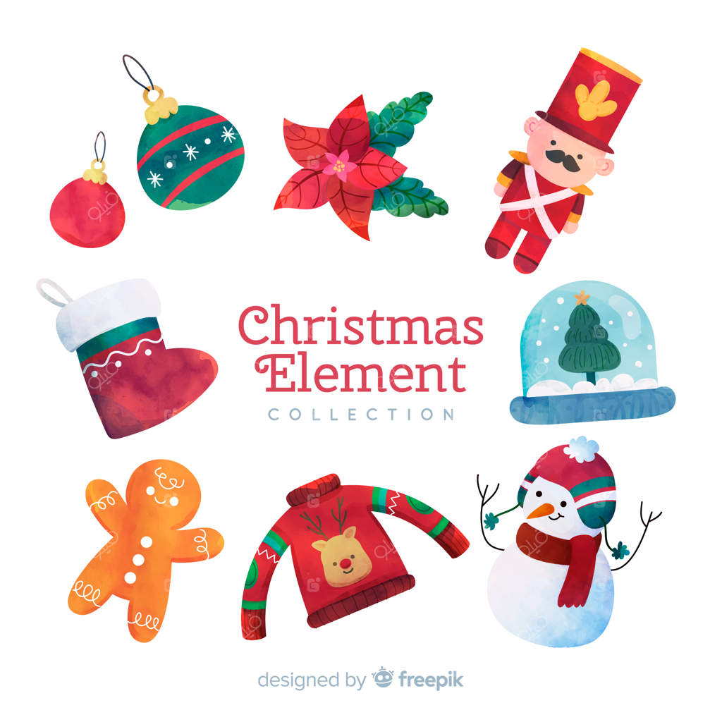 مجموعه‌ای از عناصر کریسمس