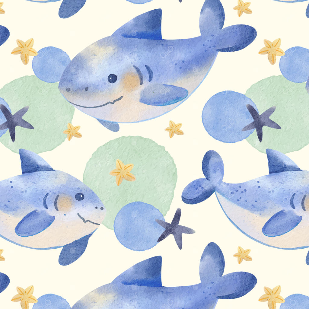 طراحی الگوی حیوانات دریایی آبرنگی