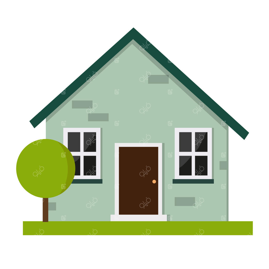 تصویرسازی وکتور خانه، جدا شده در پس‌زمینه سفید