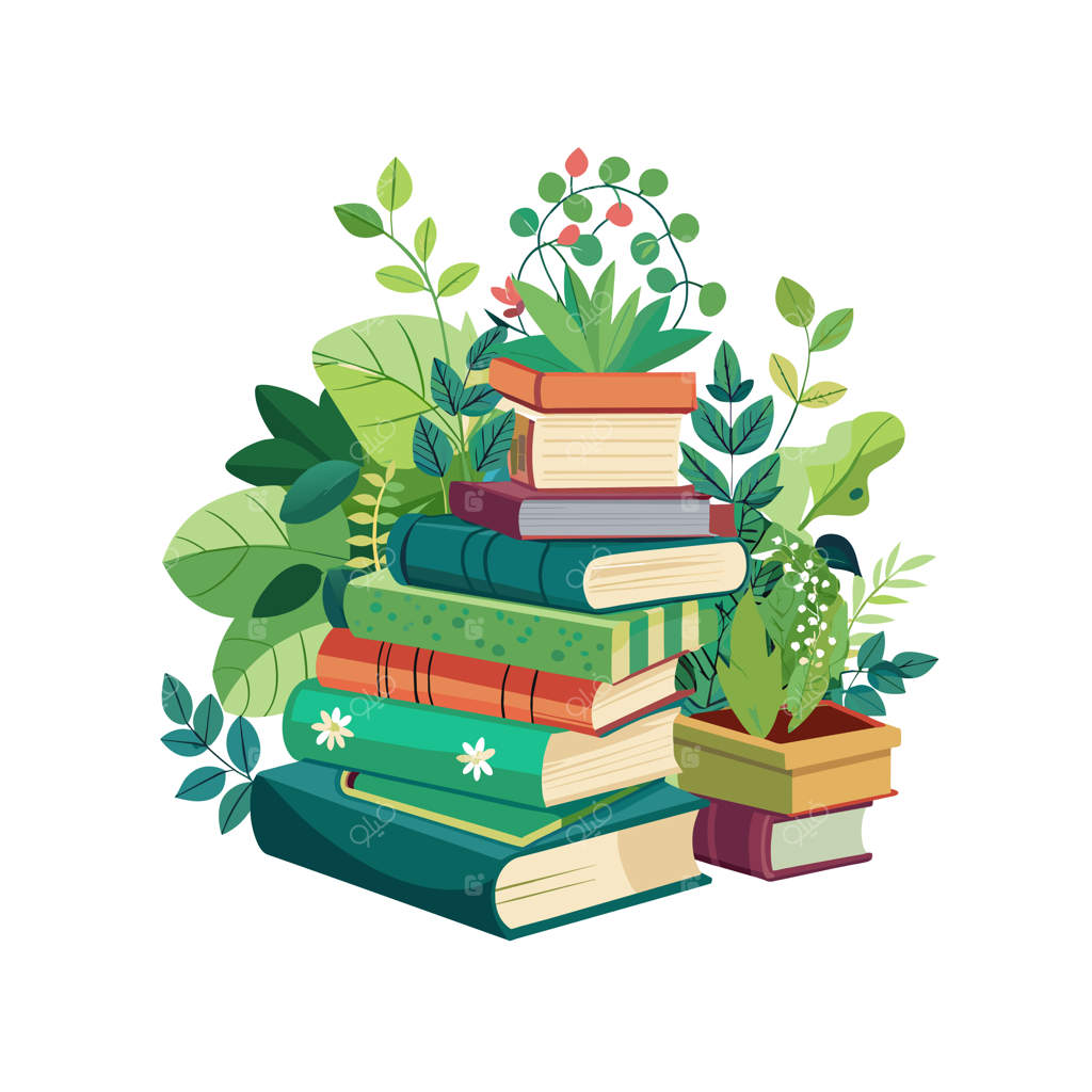 مفهوم تصویر برداری کتاب‌ها روی هم