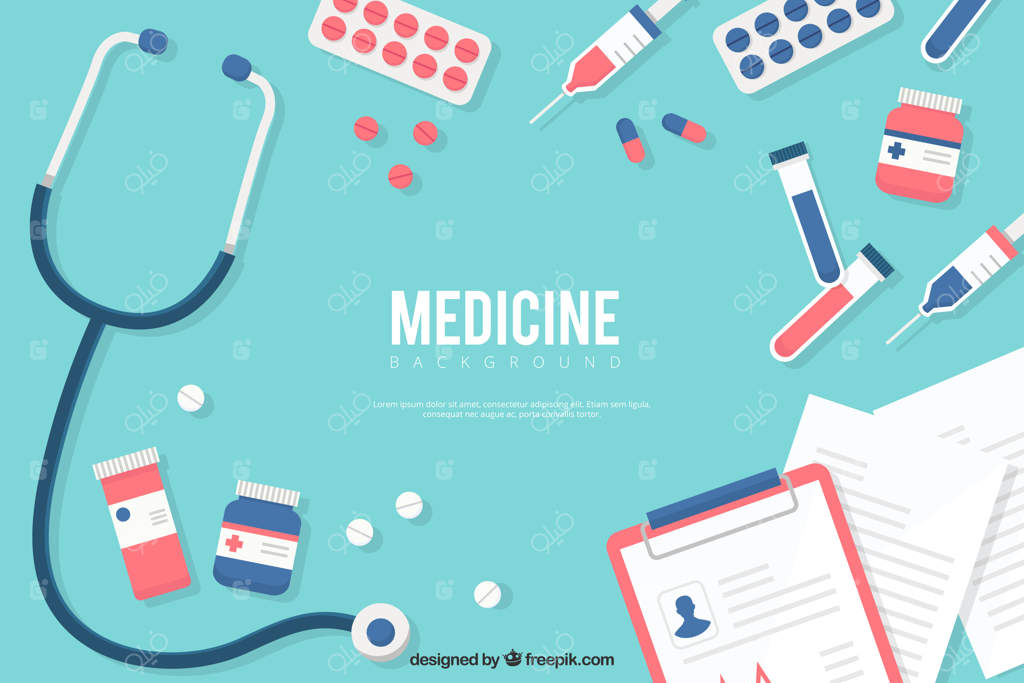 پس‌زمینه‌ی عناصر پزشکی به سبک ساده