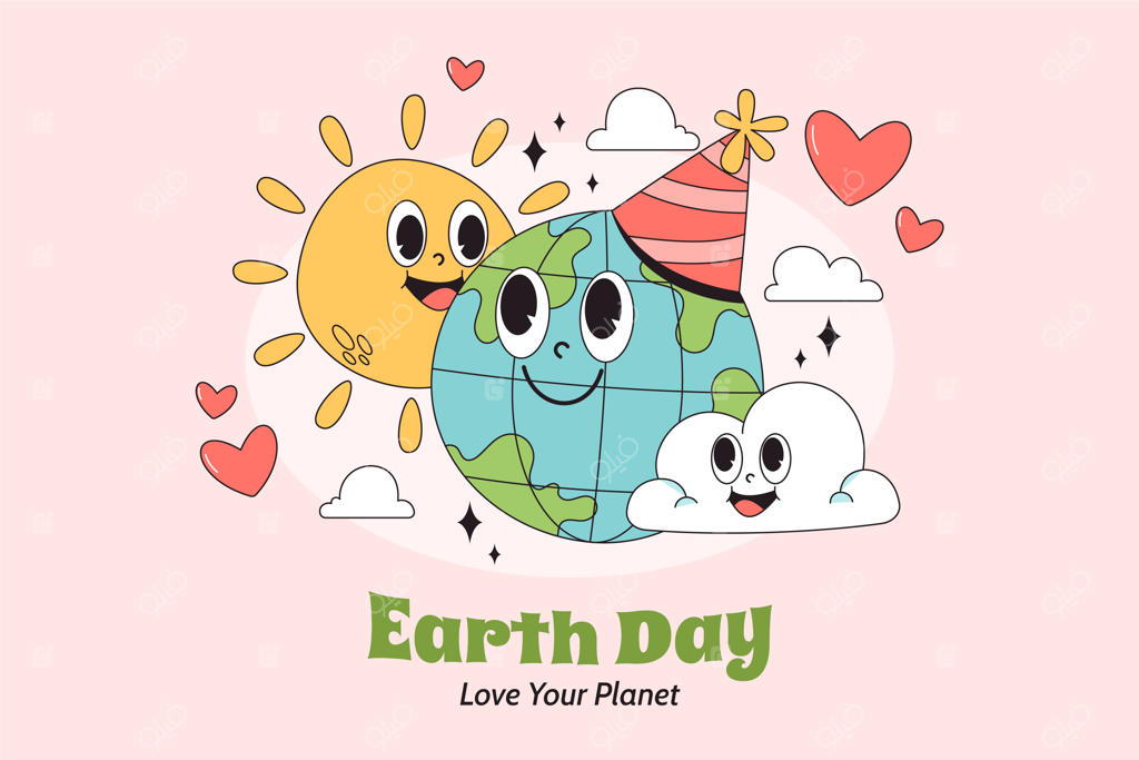 پس‌زمینه‌ دستی برای جشن روز زمین