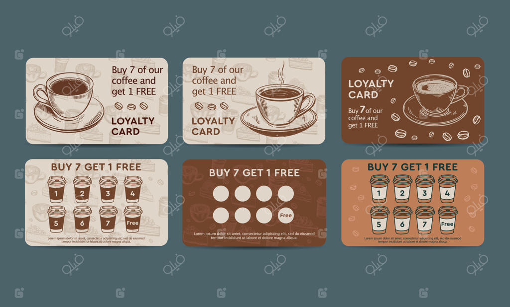 کارت هدیه قهوه با طراحی دستی