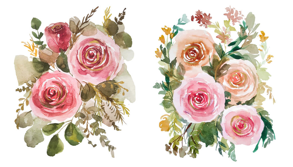 دسته‌گل آبرنگی