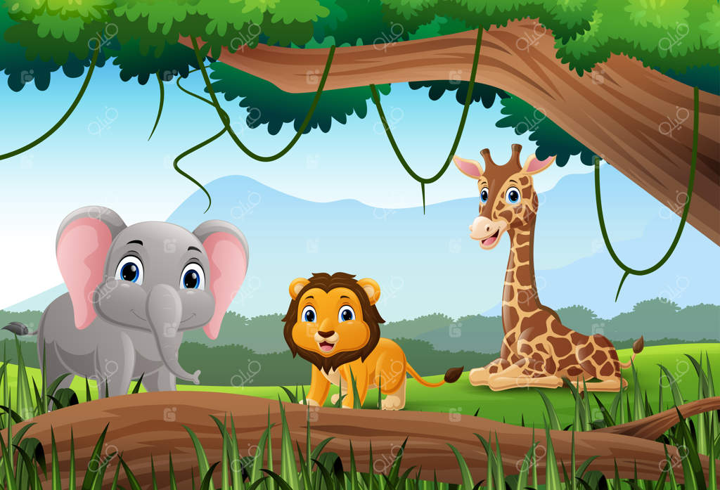 حیوانات کارتونی در دل جنگل