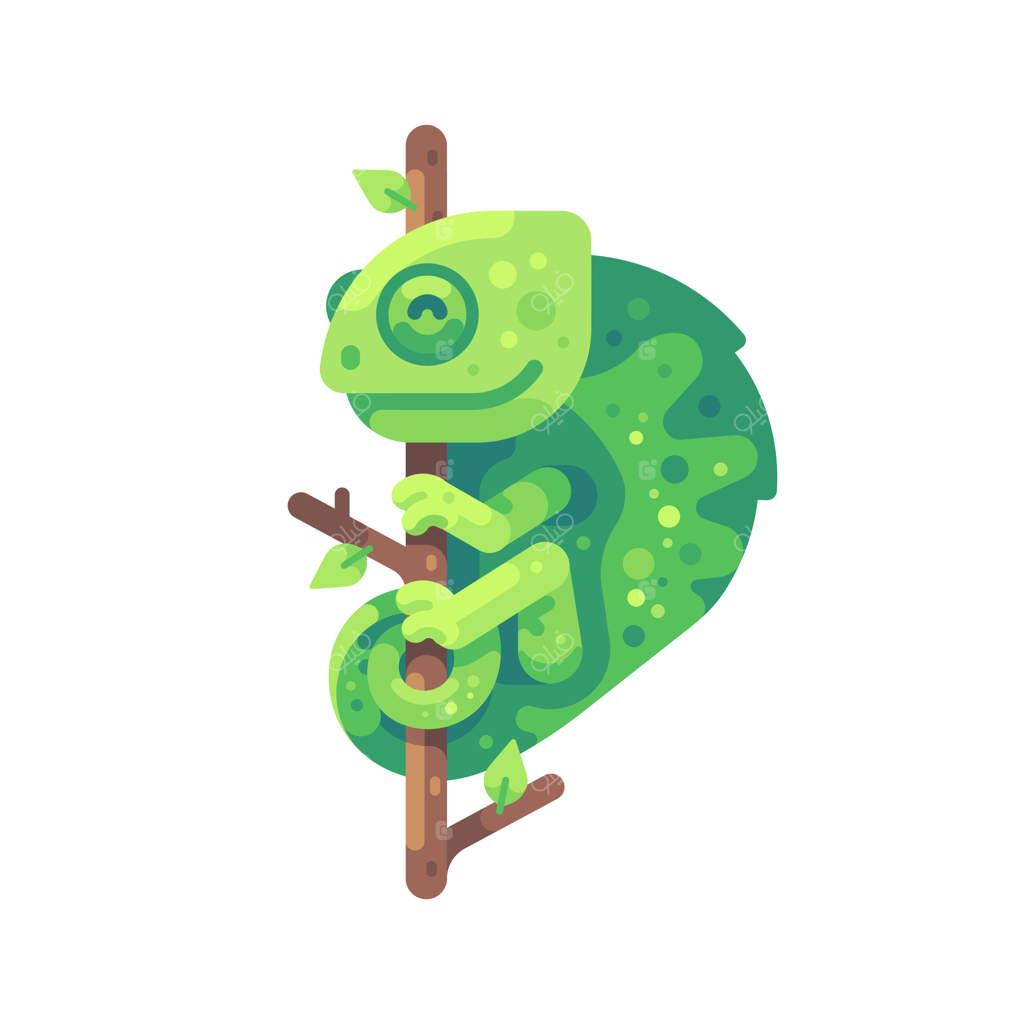 آفتاب پرست سبز روی شاخه درخت نشسته است