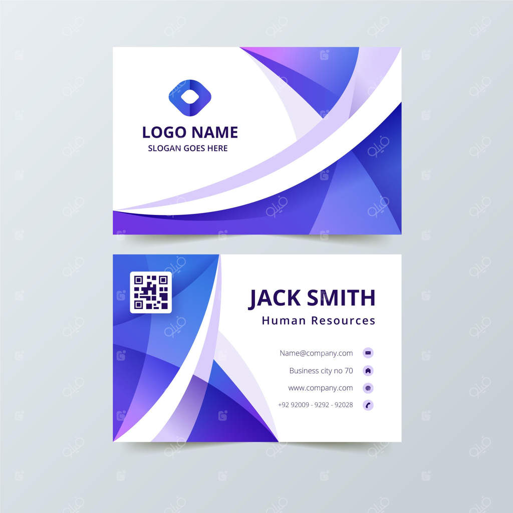 کارت ویزیت با طرح‌های انتزاعی رنگارنگ