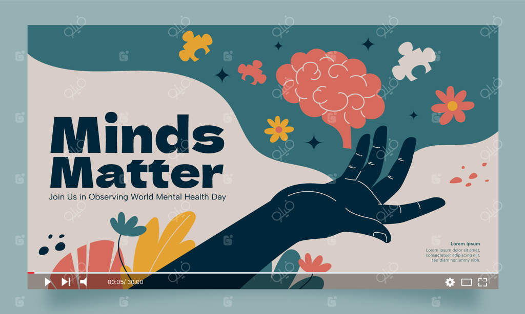 تصویر بندانگشتی ساده یوتیوب برای روز جهانی سلامت روان