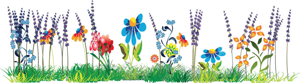 باغی رنگارنگ با گل‌ها و چمنزار