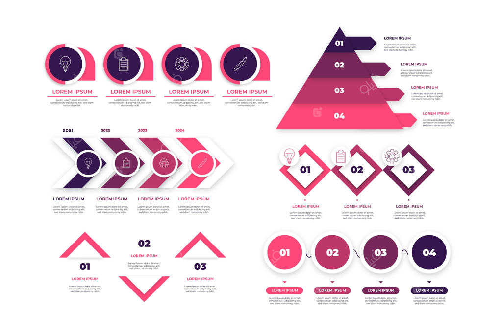 مجموعه عناصر اینفوگرافیک تخت