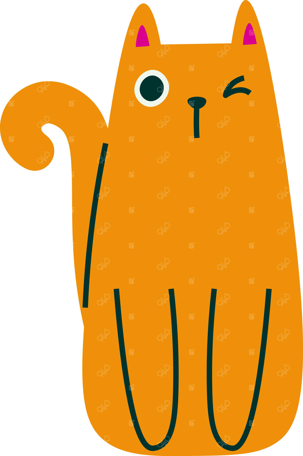 گربه کارتونی در حال پلک زدن